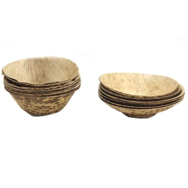 Wholesale Disposable Bamboo Tray Natural Leaf Color Eco Friendly for Breakfast Dinner Party Household Use