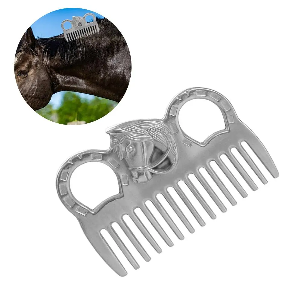 

Durable Horse Grooming Comb Portable Lightweight Metal Horse Comb Sturdy Aluminium Curry Comb Scrubber Equestrian Equipment