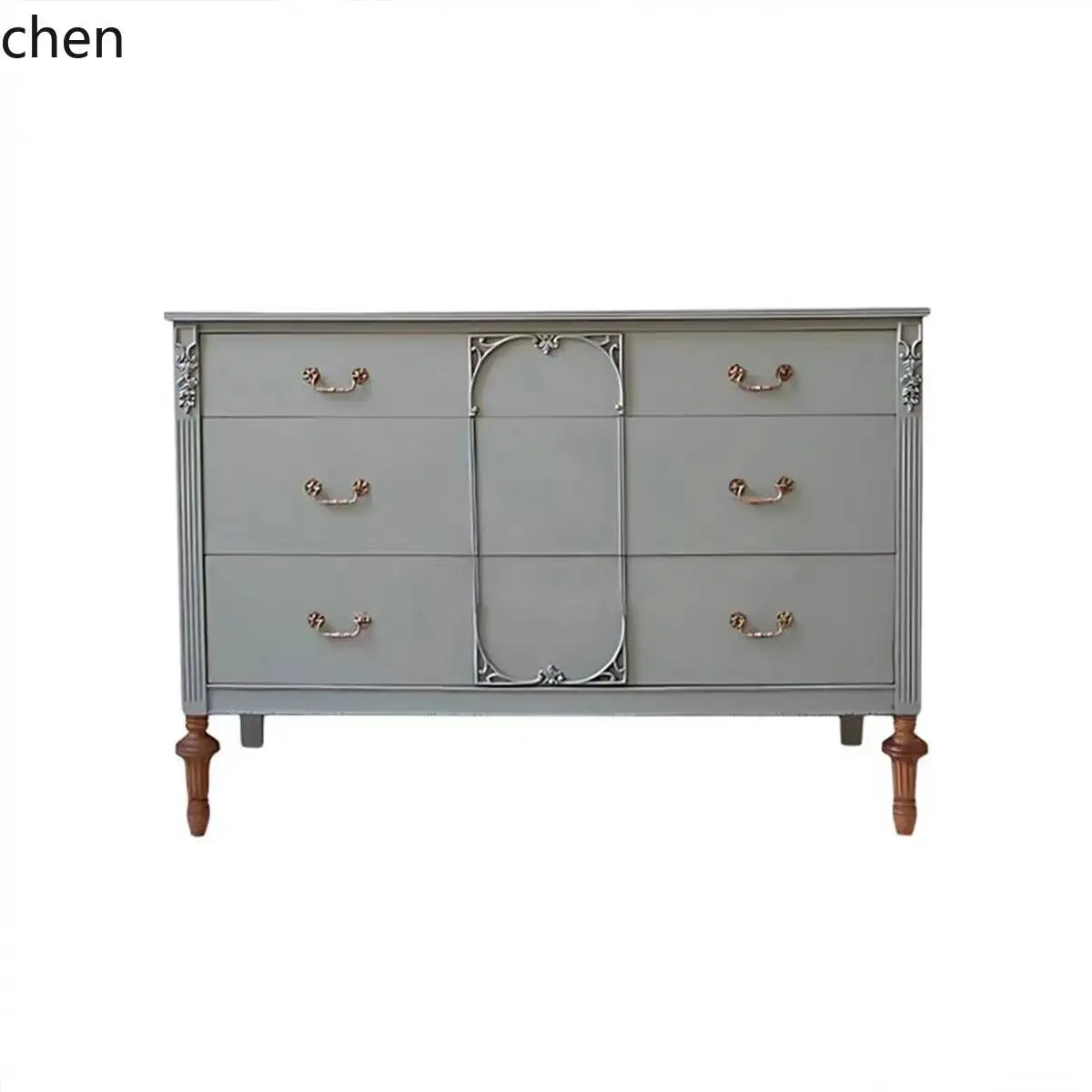 CZ Retro Chest of Drawers Solid Wood Entryway Cabinet Living Room Small Apartment Hallway Wall-Mounted Storage Cabinet
