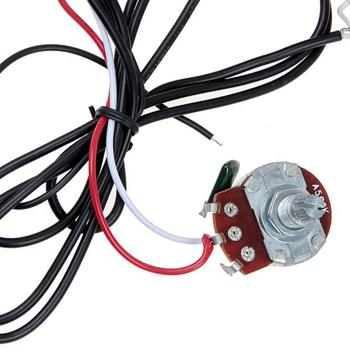 Guitar Wiring Harness Prewired Two Pickup 500K Pots 3-Way Toggle Switch Silver Rich