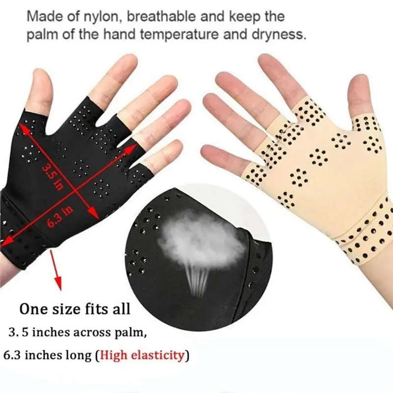 【SPECIAL】Fingerless Compression Gloves 2 Pairs Anti-Arthritis Magnetic Drainage Hand Therapy Joints Pain Relief Heal - view 6
