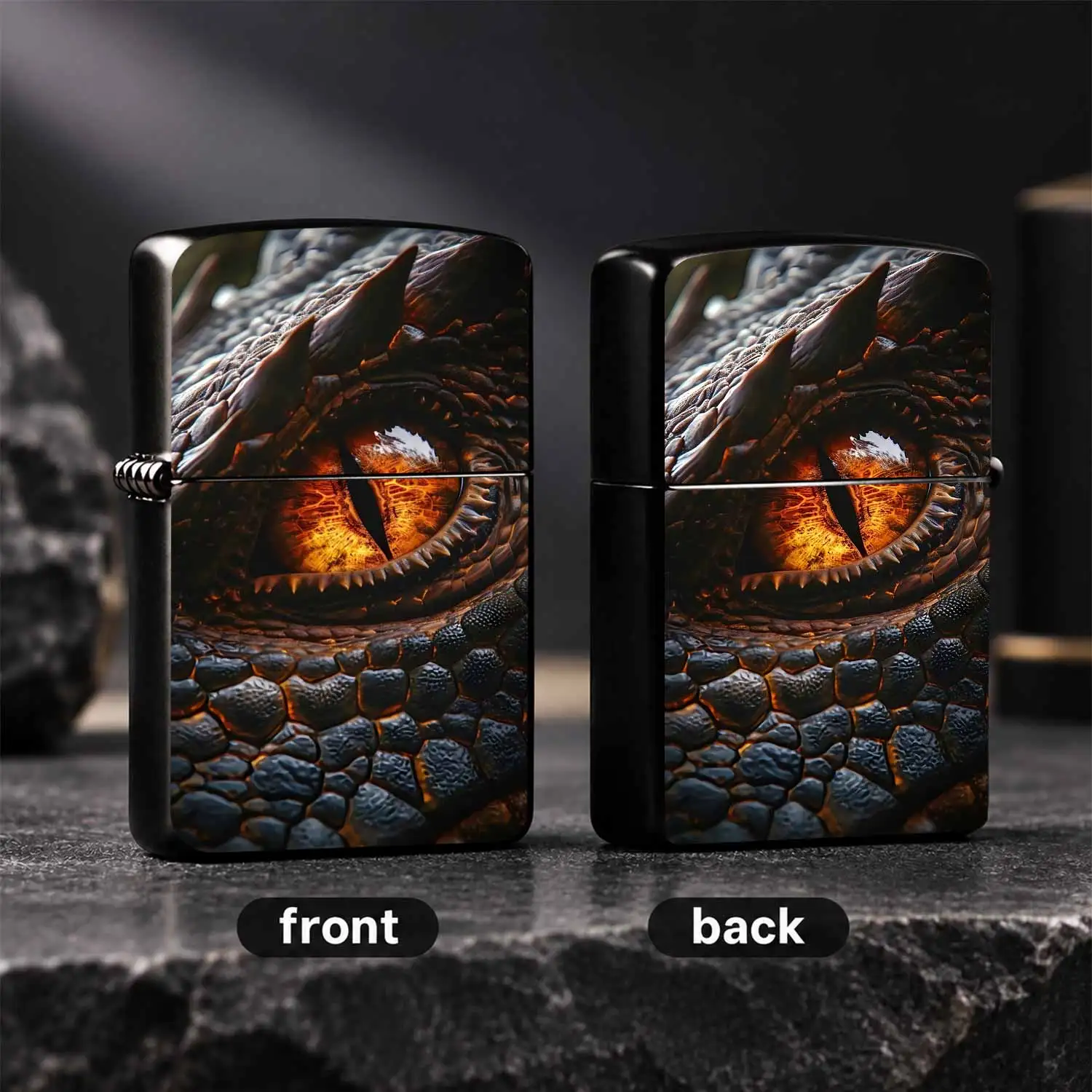 Vintage Realistic Dragon Eye Windproof Retro Matte Non-slip PORTABLE Unique Cool Collectible Gift for Men Boyfriend Outdoor Camping Daily Use Igniter A fun and humorous lighter