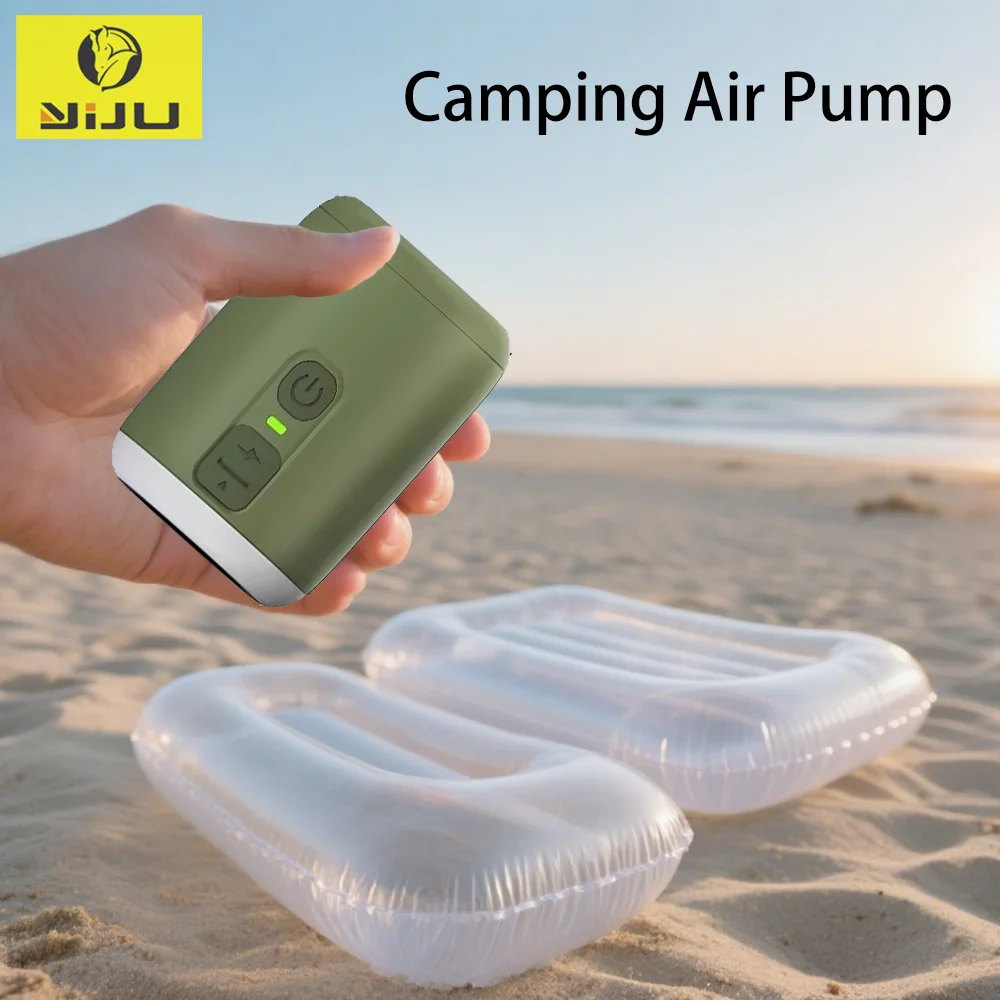 Bomba de aire eléctrica, Nano bomba portátil ultraligera, batería recargable con linterna de Camping para cojín de aire, almohada de aire