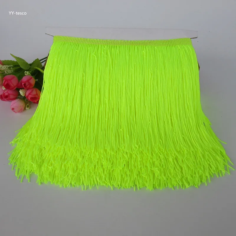 YY-tesco 10 Yards 15CM Long Polyester Fringe Trim Tassel Lace Ribbon Sew Latin Dress Stage Garment Curtain Accessories