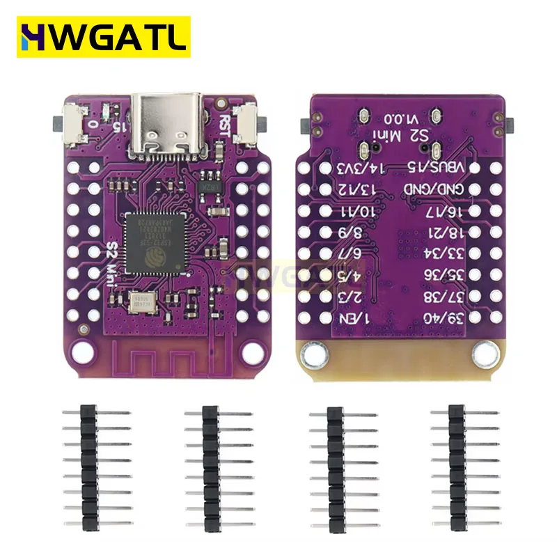 HWGATL ESP32 S2 Mini V1.0.0 WIFI IOT Board 4MB Flash 2MB PSRAM MicroPython Arduino Kompatibel LOLIN ESP32-S2FN4R2