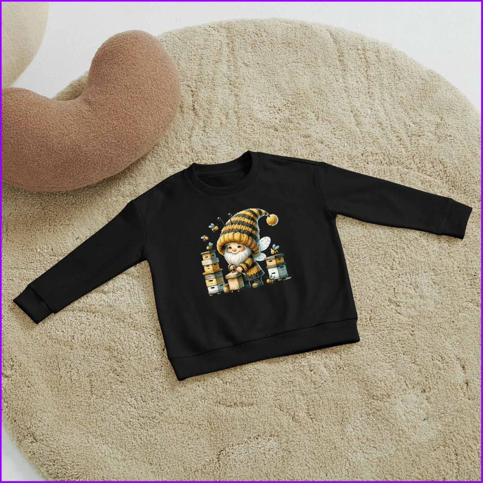 Bumblebee Gnome Cute In Bees Themed Outfit Spreading Love Sja1007 Kids Boys Girls Hoodies Sweatshirts Designer Luxury Pink Chi