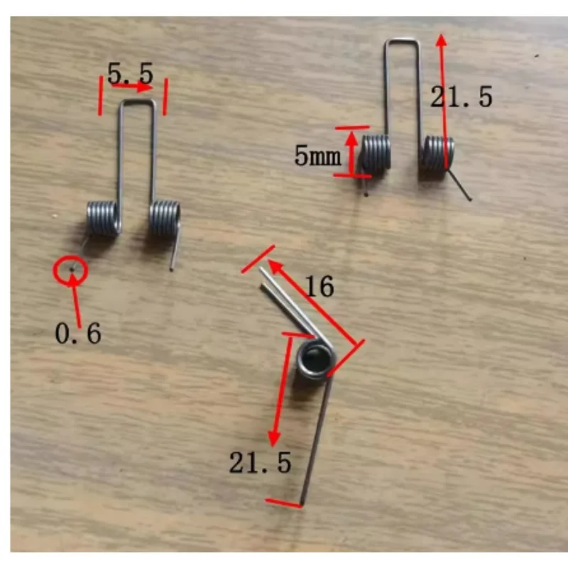 12pcs Wire Diameter 0.6 Outer Diameter 5mm 6 Circle Double Torsion Rotate Torsional Spring