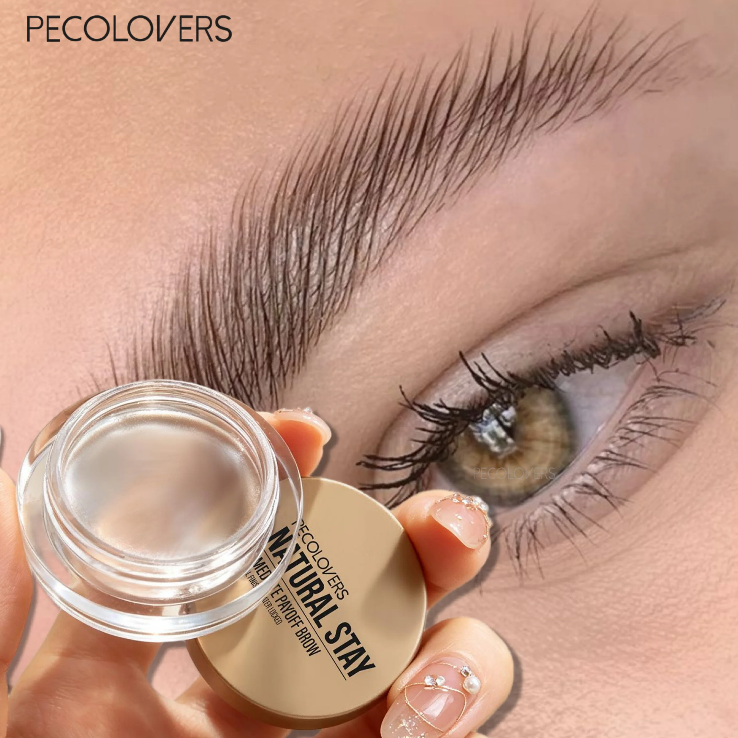 Tinted Eyebrow Pomade, Creamy Solid Brow Styling Wax, Natural Fluffy Brow Gel Smudge Proof Long Lasting Hold Buildable Tint