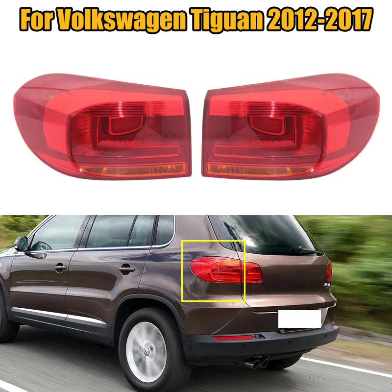 

For Volkswagen Tiguan 2012-2017 Car TailLight Cover Rear Lamp Reversing Brake Fog Light Cover 5N0945095R 5N0945096R Without bulb