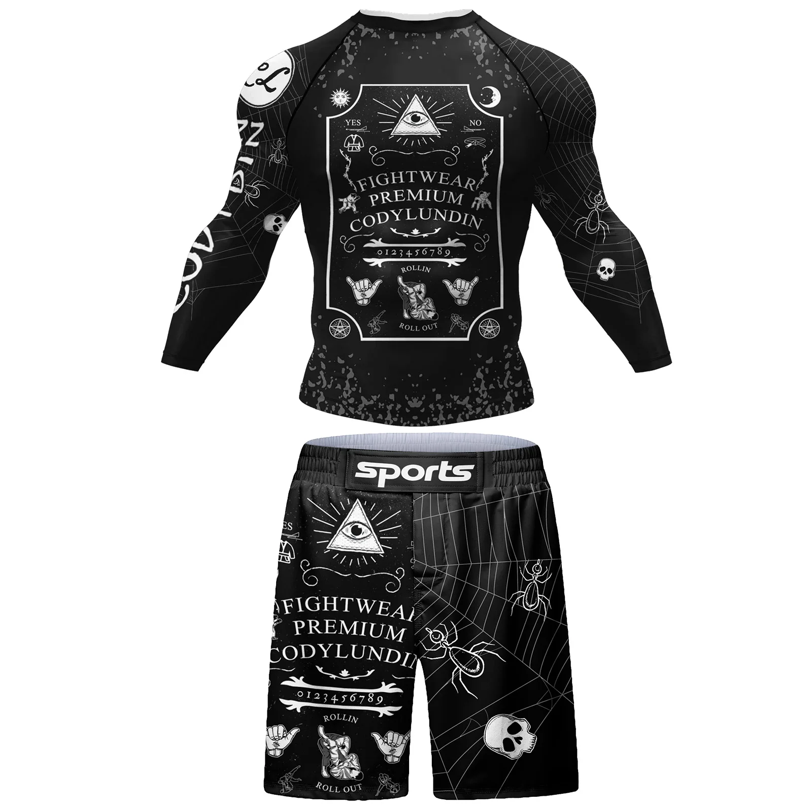 Cody Lundin Bjj Gi No boks wysypka straż sportowa koszulka MMA zestaw spodni mężczyzn Kickboxing Rashguard Jiu Jitsu stroje do walki Kimono