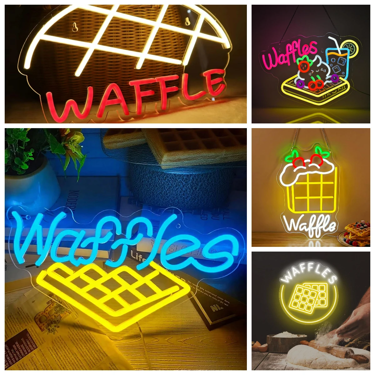 Home Decor Nearby - Neon Wafel USB Ściemniany LED Neon