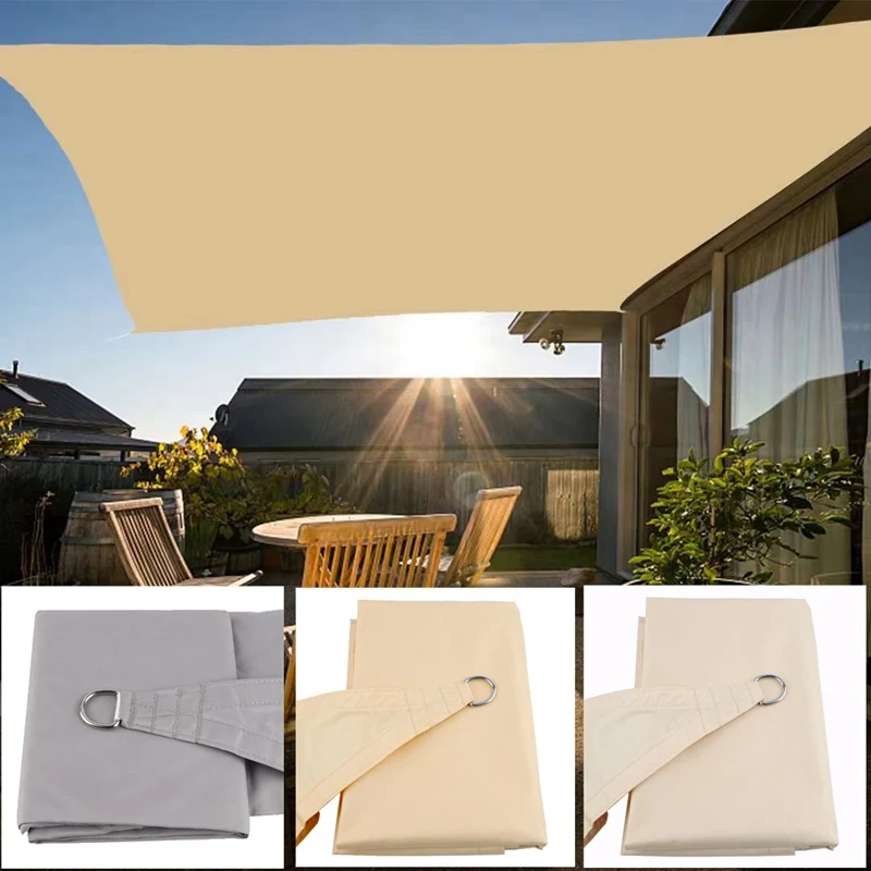 

2Types New Auti UV Rainproof Polyester Sun Shade Sailing Garden Patio Waterproof Sun Shelter Canopy Awnings Tarpaulin Cloth