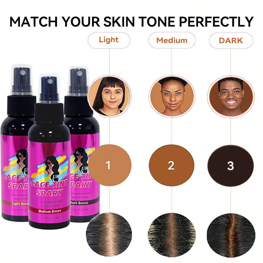 100 مللي مقاوم للماء الدانتيل تينت رذاذ المخفي موس ذوبان للشعر المستعار الدانتيل إغلاق الجبهة الشعر المستعار حافة التحكم ماكياج الشعر #4