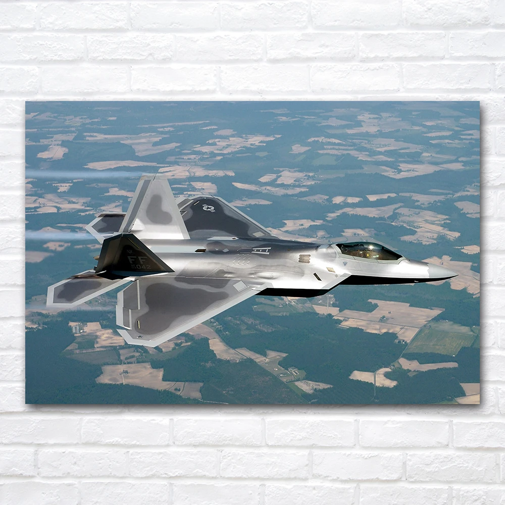 F22 Raptor Posters & Prints Modern Industrial Aesthetic Canvas Painting Aircraft Wall Art Pictures Home Room Bar Decoration