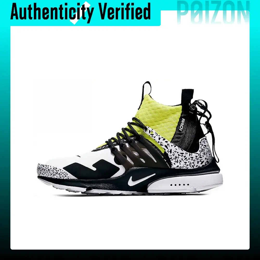 Nike Air Presto Casual Shoes Unisex Mid-top Black/White/Yellow AH7832-100