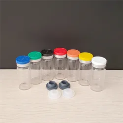 10pcs/lot 10ml Clear Injection Glass Vial With Flip Off Cap, 1/3oz Empty bottle, 10cc Glass Containers