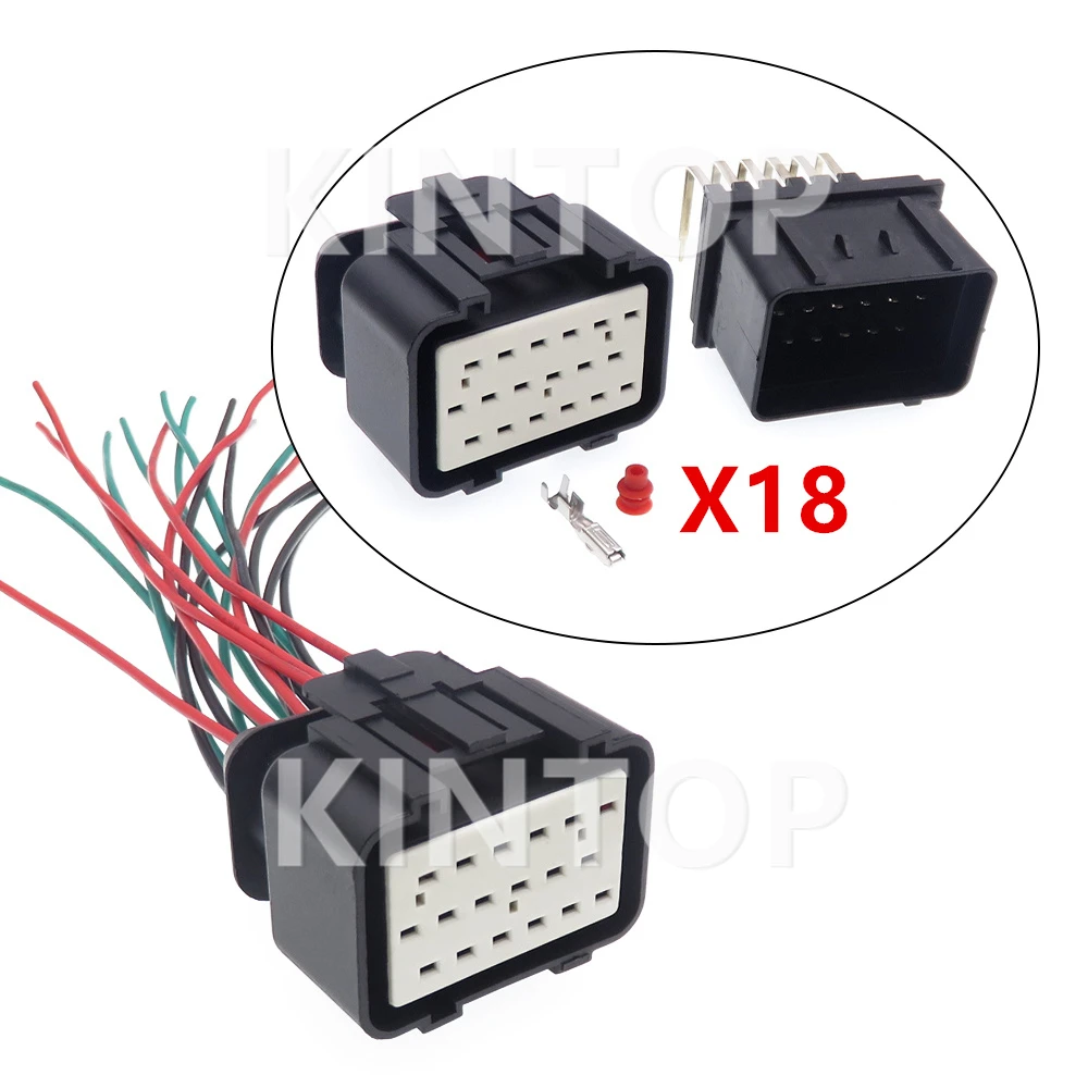 1 Set 18 Pins 344103-1 Car Male Female Electric Wire PCB Connector AC Assembly Auto Waterproof ECU Socket 344106-1 344107-1