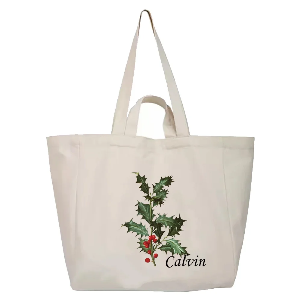 حقيبة قماش عصرية ذات سعة كبيرة قابلة لإعادة الاستخدام، حقيبة يد ترفيهية مطبوعة، حقيبة تسوق متعددة الوظائف