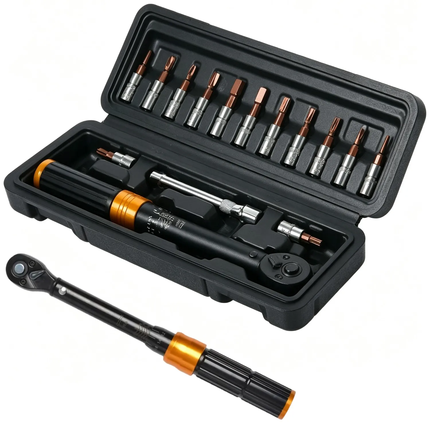 Set di chiavi dinamometriche da 1/4 di pollice, 2-24 Nm, per biciclette e motociclette, con testa a cricchetto reversibile a 72 denti, kit di riparazione per la sostituzione delle candele di