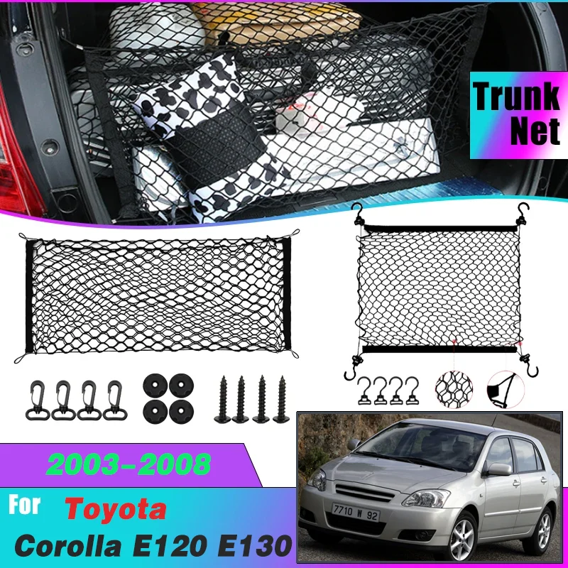 

Car Trunk Storage Net For Toyota Corolla E120 E130 Allex Sedan Hatchback 2003-2008 Autos Stretchable Mesh Pocket Nets Storage