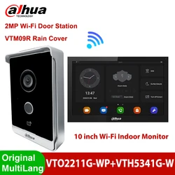 Dahua 10 inch Wifi Touch Monitor VTH5341G-W Wireless Video DoorPhone Doorbell VTO2211G-WP Station 1080P PoE Intercom System Kit