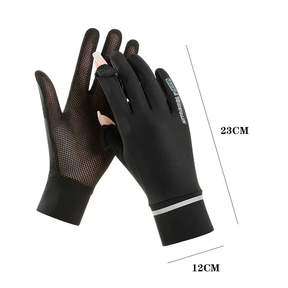 Guantes de protección solar Anti-UV, mitones finos, guantes de seda de hielo, moda de verano