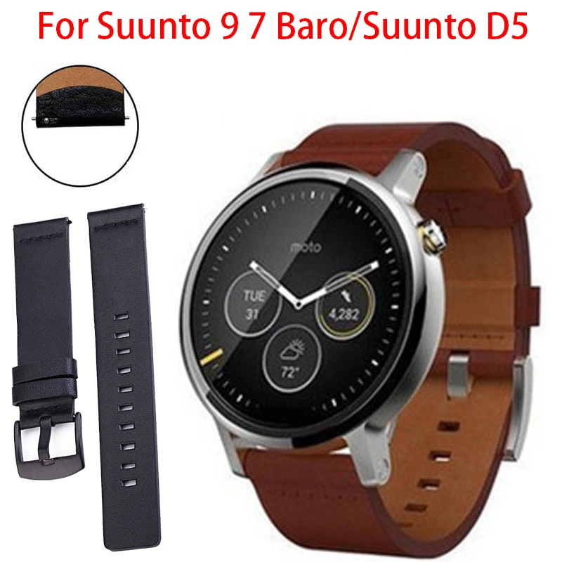 24MM Leather Straps For Suunto 9 7 Baro/Suunto D5 Spartan Sport Wrist HR/Baro Smart Watch Band Nylon Bracelets Correa Wristbands