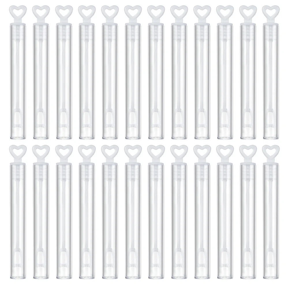 24 pçs coração bolha varinhas mini recarregável compacto plástico festa de casamento entretenimento ao ar livre coração bolha varinhas brinquedo