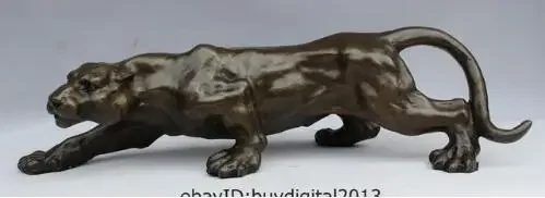 Copper Brass craft China Bronze Copper Sculpture Home Decoration Auspicious Cheetah Leopard Statue