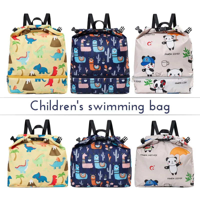 

Children Waterproof Swimming Bag Outdoor Travel Camping Pool Beach Backpack Dry Wet Separation Storage Bag Boys Girls Softback