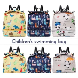 Children Waterproof Swimming Bag Outdoor Travel Camping Pool Beach Backpack Dry Wet Separation Storage Bag Boys Girls Softback