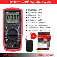 Uni-T UT139A UT139B UT139C digital multimeter automatic range true RMS capacitance tester 6000 electric  voltmeter thermometer