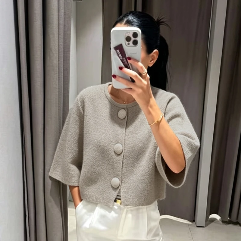 Thumbnail 3 - #6 Trending Womens Cropped Knit Sweaters Right Now
