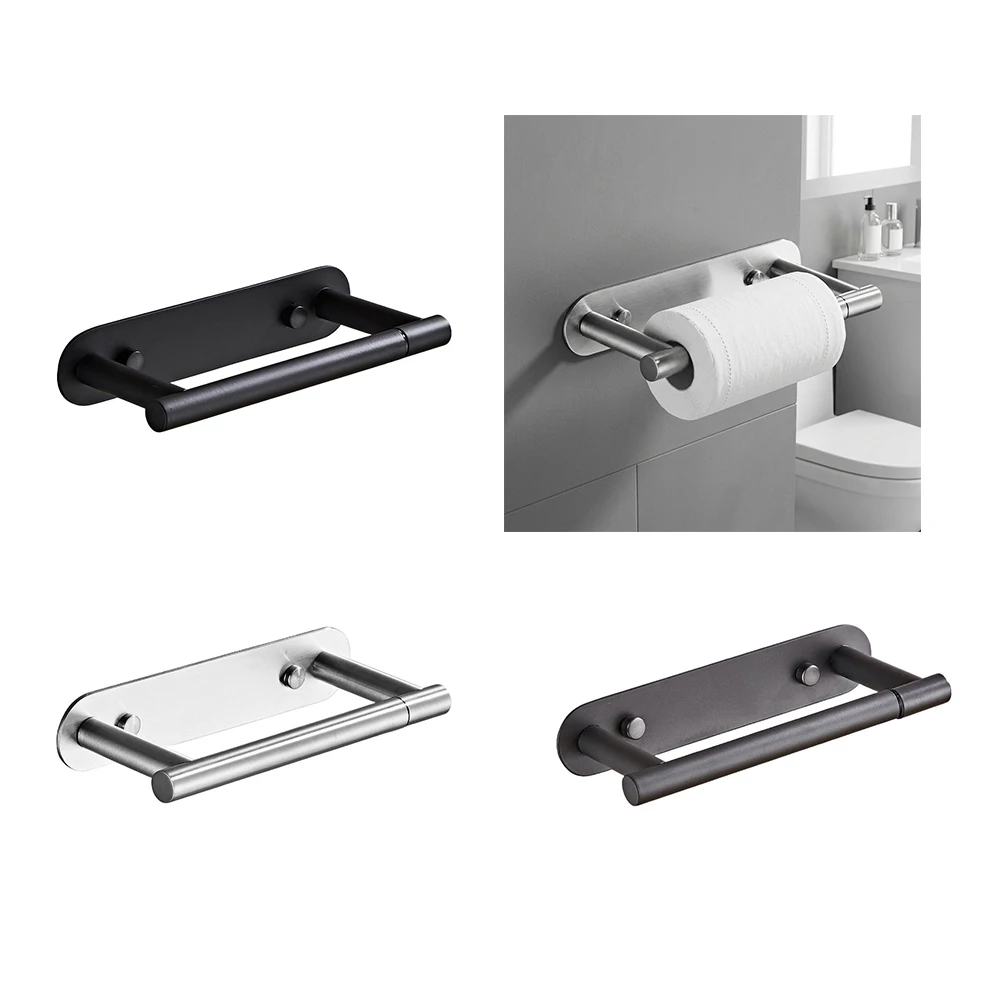 Rotatable Toilet Paper Holder SUS304 Stainless Steel Silver Black Gray Space Saving Under Cabinet Wall Mount For RV Bathroom