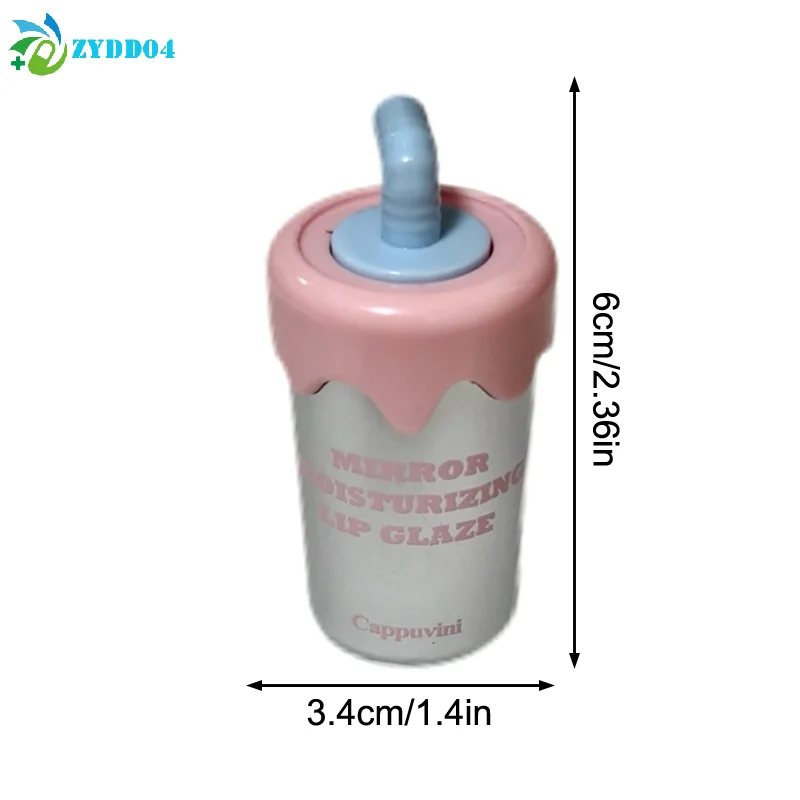 ● Cappuvini Mini Carino Forma di tazza di paglia Lucidalabbra Smalto labbra Labbra idratanti Rossetto trasparente Lucidalabbra a lunga durata Facile da colorare