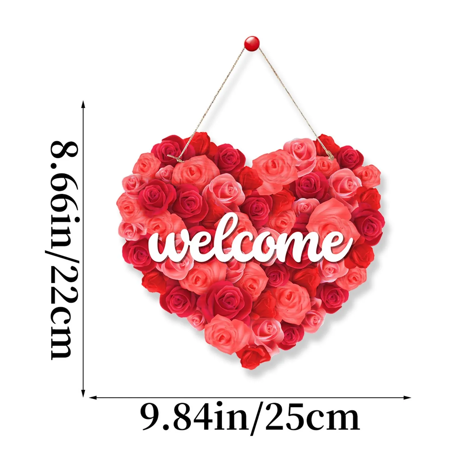 2024 Valentine's Day Love Heart Door Sign Pendants Welcome 14 February Lovers Party DIY Be Mine Happy Valentine Party Home Decor