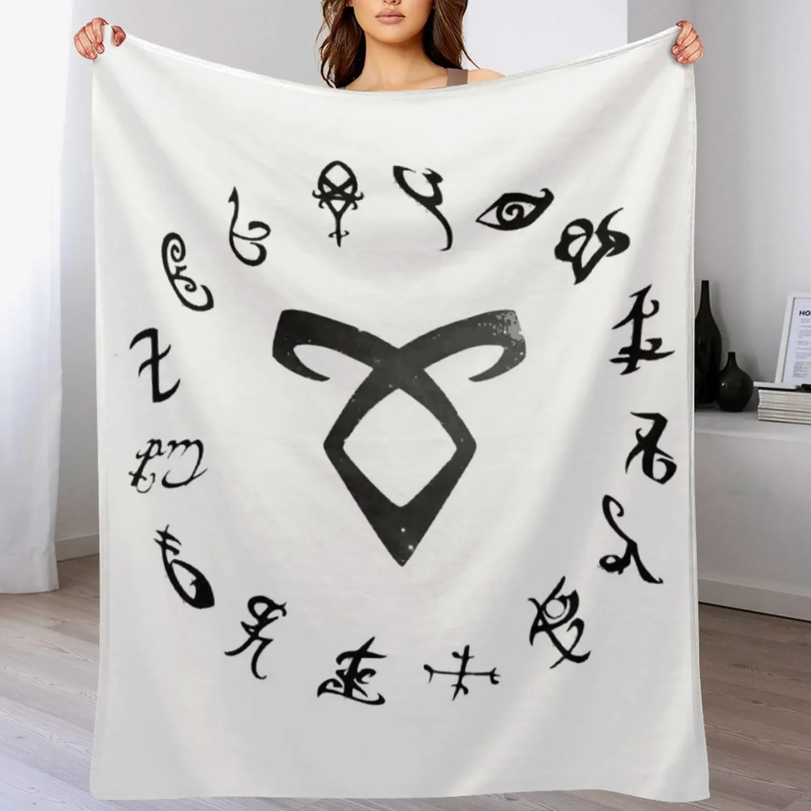 

Shadowhunter runes Throw Blanket Warm Decorative Beds manga Blankets