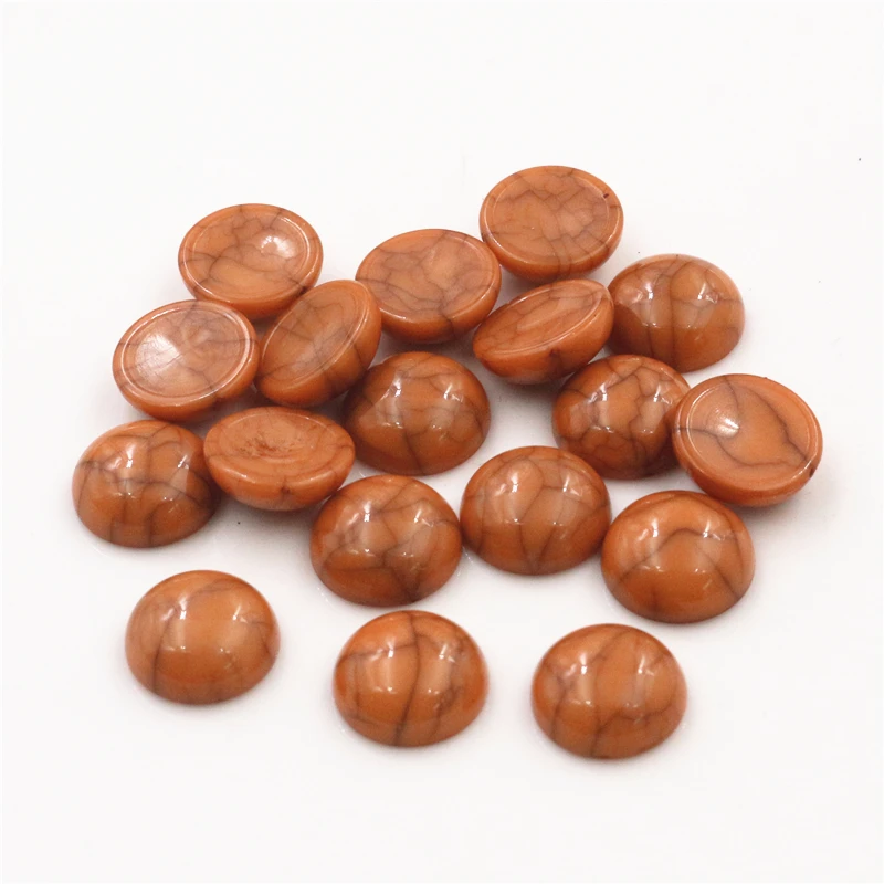 New Fashion 40pcs/lot 12mm Mix Colors Flat Back Resin Cabochons Cameo