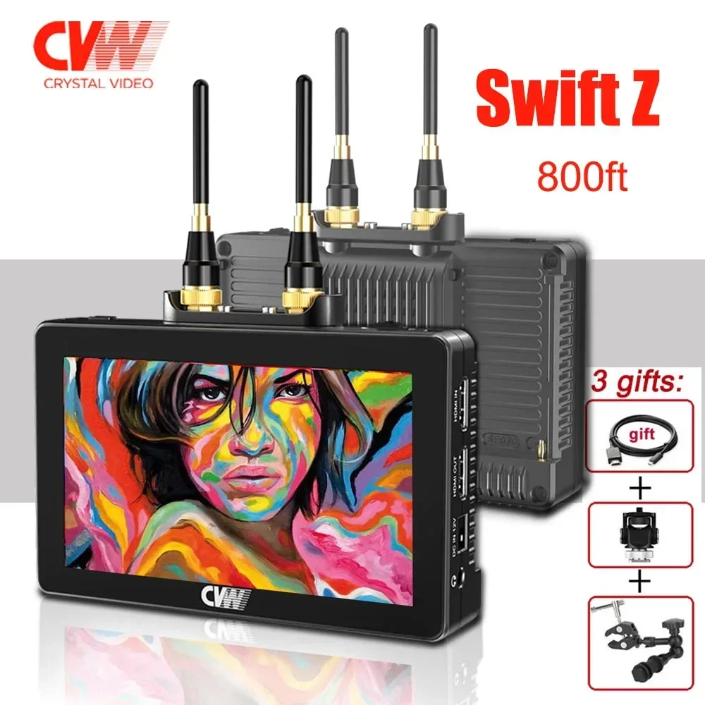 

CVW Swift Z Wireless Transmission Kit 800ft Video Transmitter Receiver 5.5 inch Touch Screen HDMI-compatible 1080P Filed Monitor