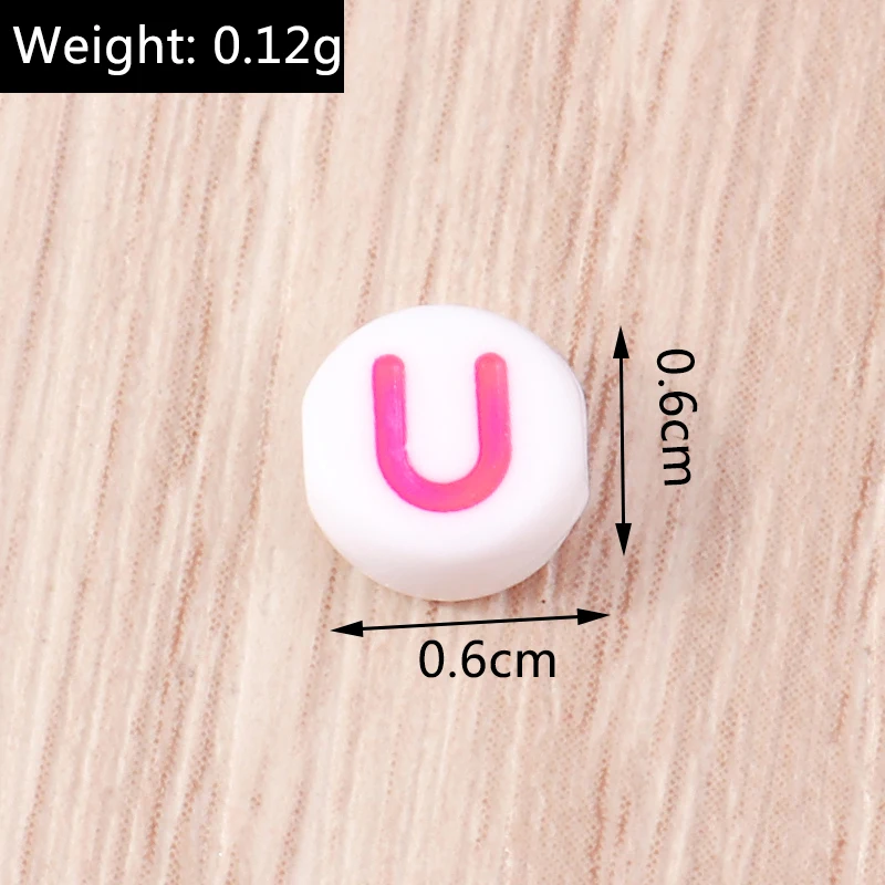 Tusember 100 Stück Niedliche Mini A-Z Alphabet Acryl 26 Englische Buchstaben Charms Perlen für DIY Armband Halskette Handgemachte Schmuckherstellung – Detail 5