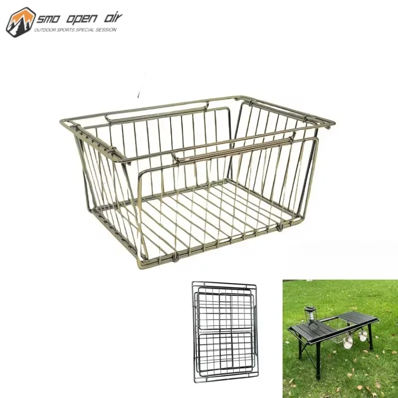 IGT Folding Storage Basket Outdoor IGT Table Accessories Camping One Unit Drain Basket Stainless Steel Vegetable Washing Basket