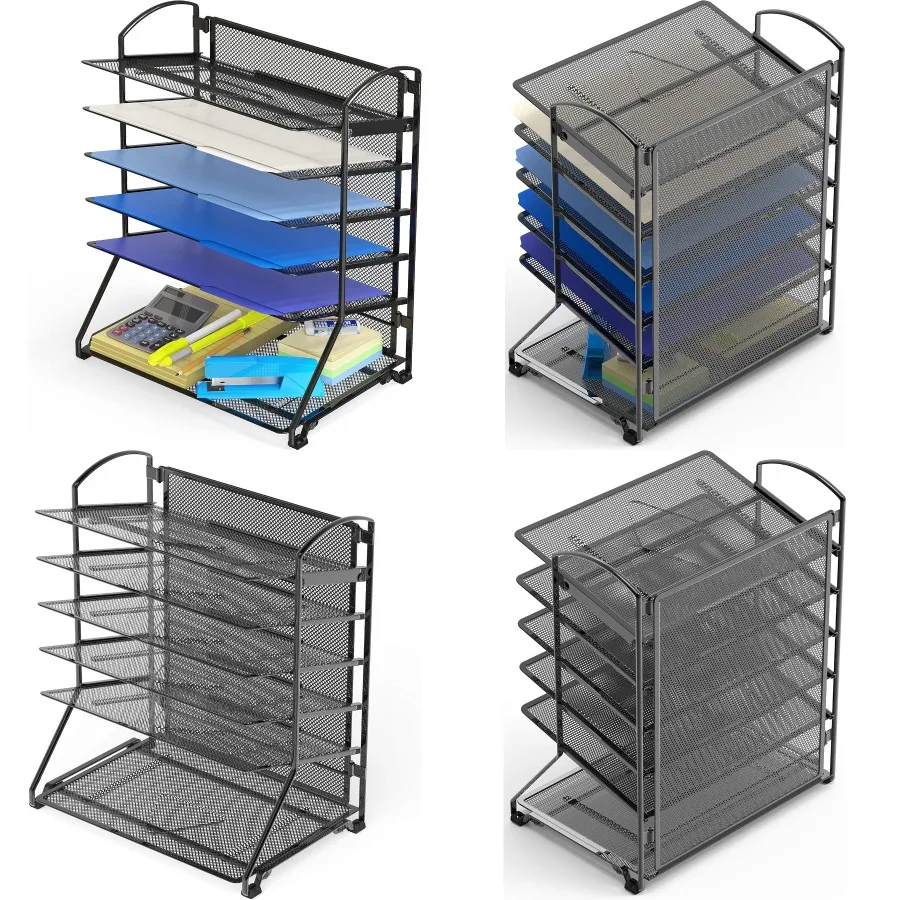 

6-уровневый выдвижной органайзер для файлов, настольный поднос для писем для эффективной сортировки документов и почты в домашнем офисе, спальне или кабинете, Bla