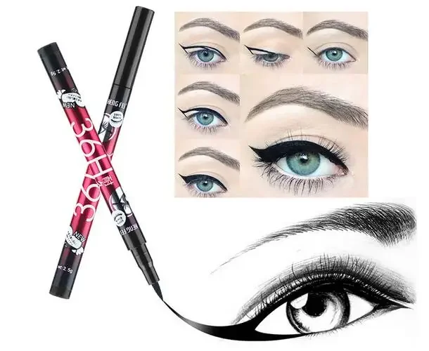 Black Liquid Eyeliner Waterproof Eyeliner Pencil Make up 36H Long-Lasting Liquid Eye Liner Pen Fast Dry Soft Makeup Tool