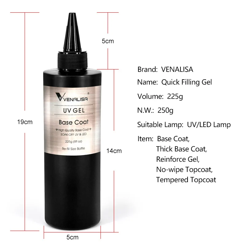 Schnelle Nachfüllung Venalisa Diamond Top Coat Long Wear Anti-Yellow TPO FREE HEMA FREE Top Coat Soak Off UV/LED No Wipe Tempered Top – Detail 17