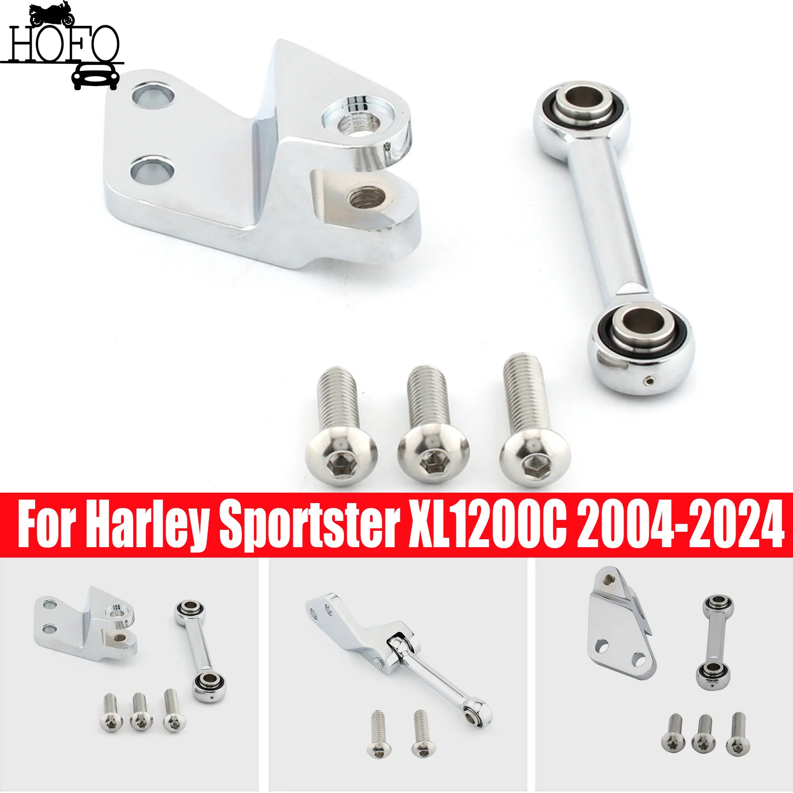 

Engine Link Bracket Suspension Kit For Harley Sportster XL1200C 2004-2024 Black