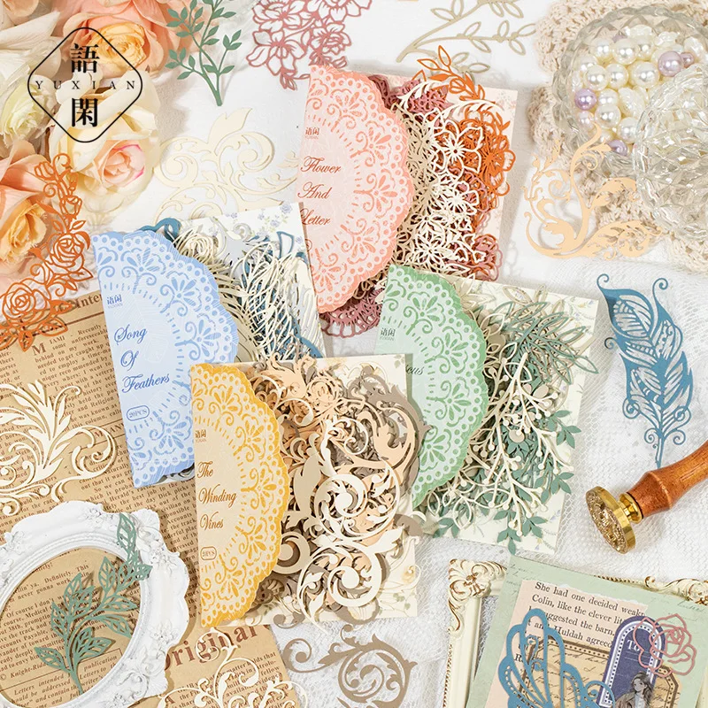 

24sets/lot Memo Pads Material Paper Building a Prosperous Dream Junk Journal Scrapbooking Retro Background Decoration Paper