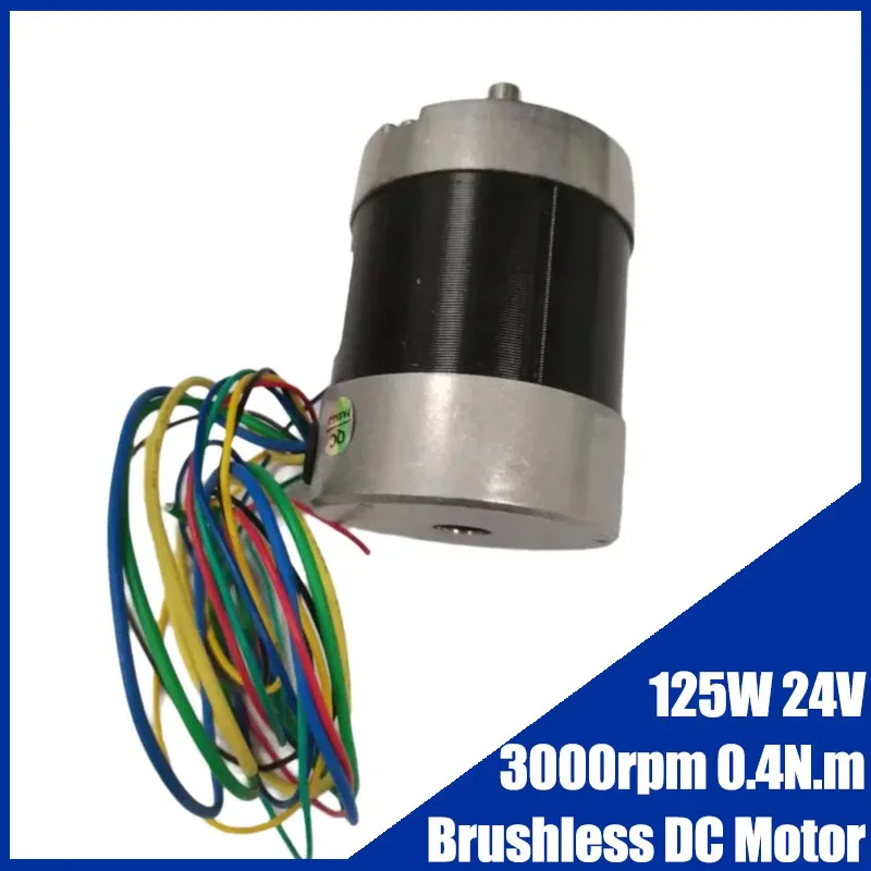 

BLDC 57 мм Бесщеточный двигатель постоянного тока 125 Вт 24 В 3000 об/мин 0,4 Нм 3-фазный двигатель BLDC с круглым фланцем