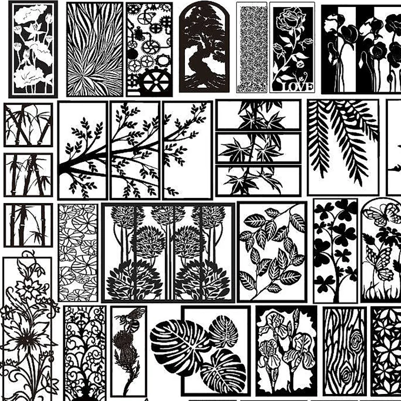 لوحة جمع لوحات الشاشة للرسم ، مقسم غرفة ، الليزر قطع ناقلات تصميم ، كدر أقسام الملفات ، قطع والنقش ، 100 قطعة