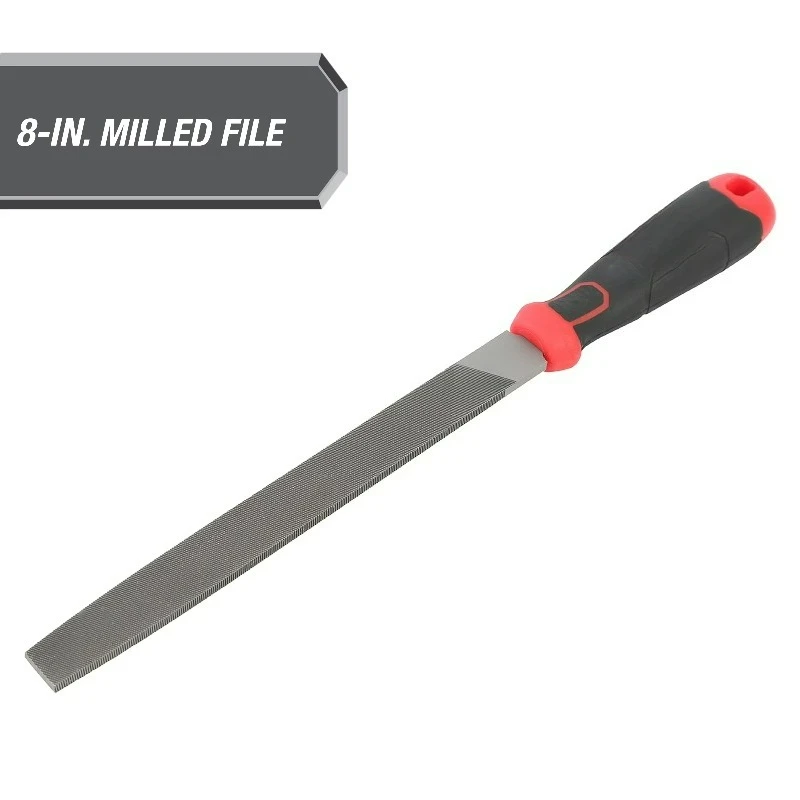 8-Inch Steel Mill Bastard File with Ergonomic Soft Grip, 2202V