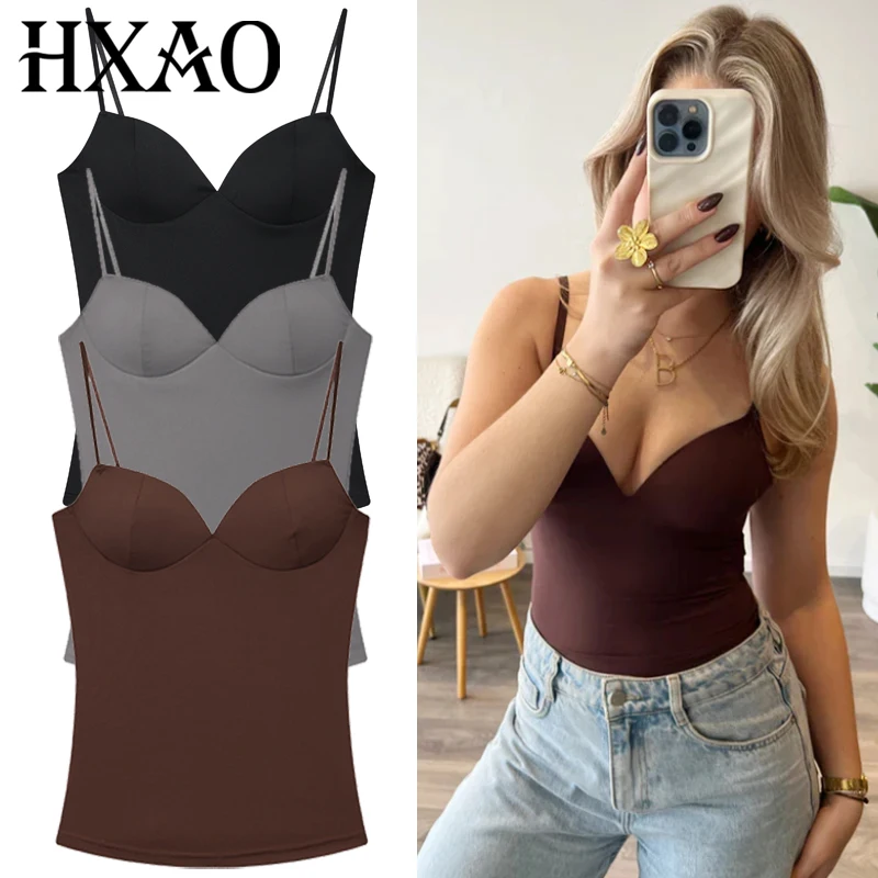 HXAO נשים מגניבות קורסט סליפ טופ קיץ בורגונדי טנקס וקמיזולים אלגנטיים ללא שרוולים ללא גב ספנדקס ניילון בוסטייה קמיזול